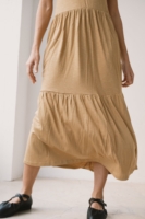 Vestido largo con volantes amarillo