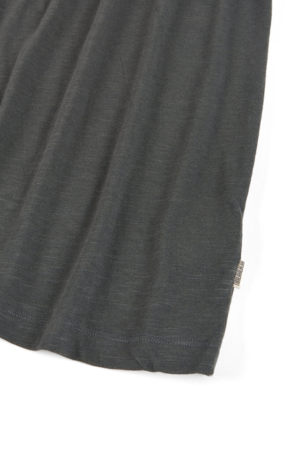 Vestido largo con volantes gris antracita