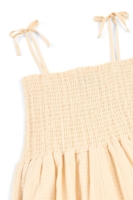 Vestido nido de abeja crudo