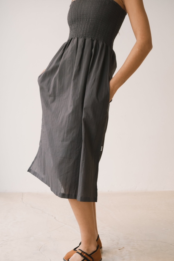 Vestido nido de abeja gris antracita