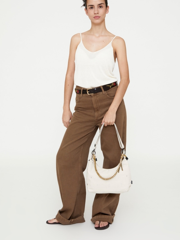 Bolso Bico Ecru Dots