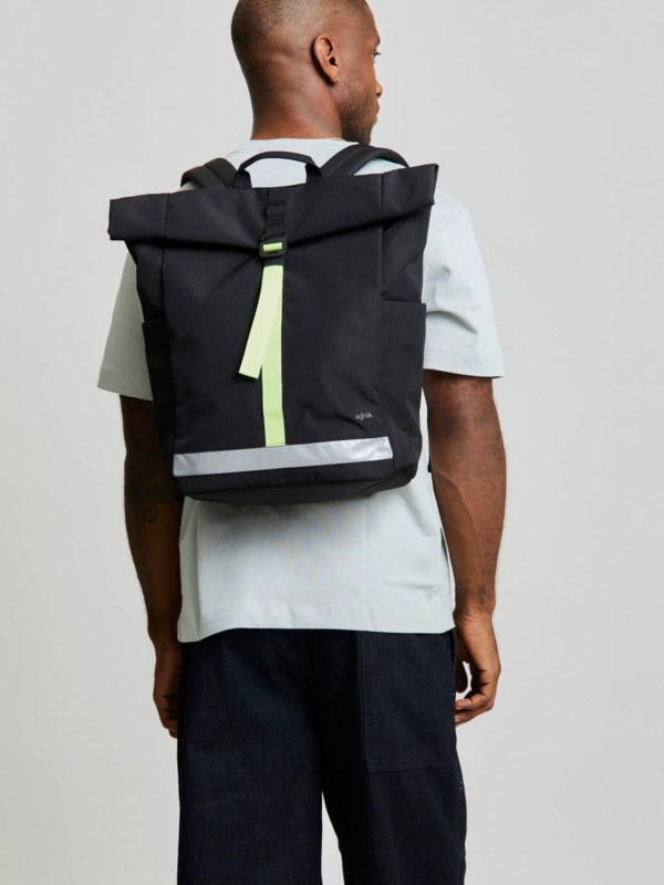 Mochila Lars Roll Black Lime Vandra