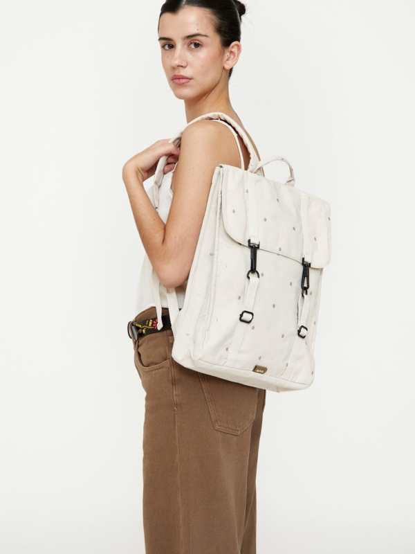 Mochila Handy Ecru Dots