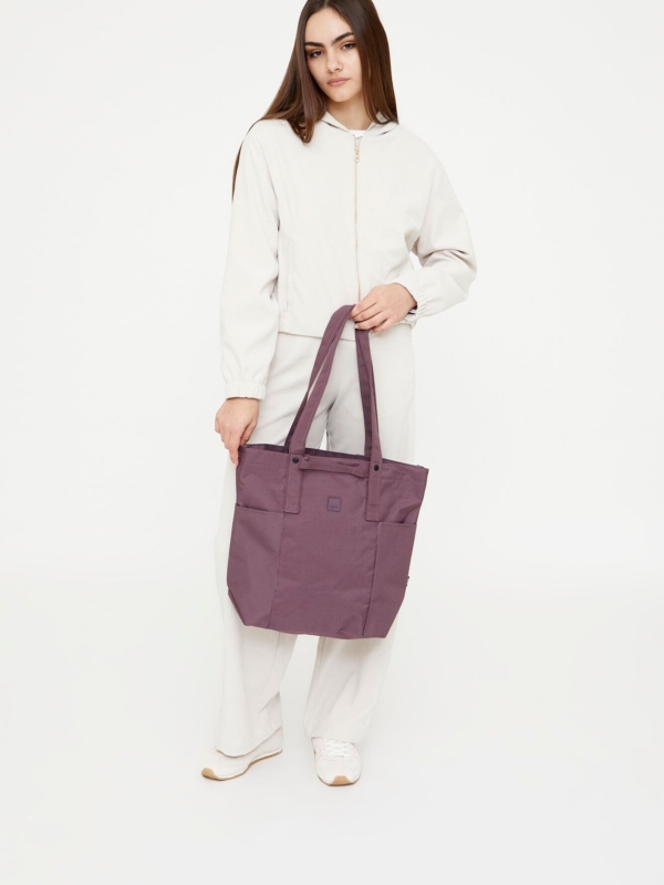 Bolso Raw Tote Maroon