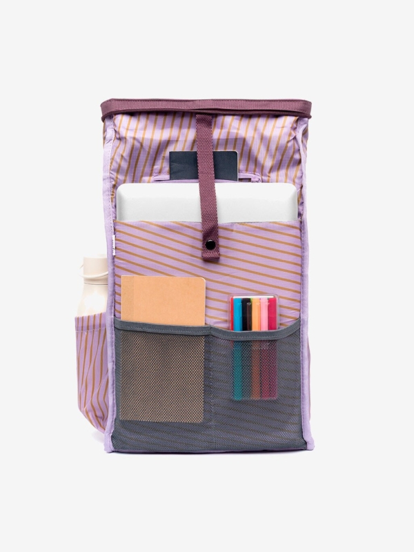 Mochila Roll Mini Stripes Maroon