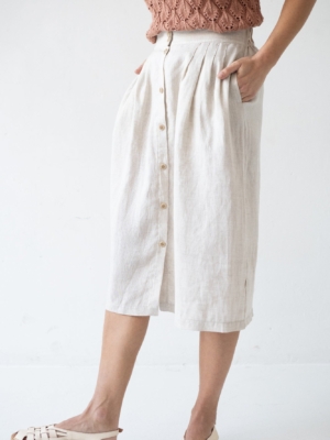 Falda Bernadette de Lino Beige
