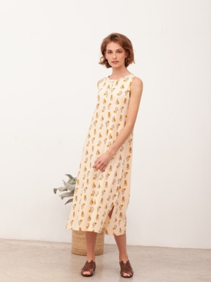 Vestido maxi Berta Beige