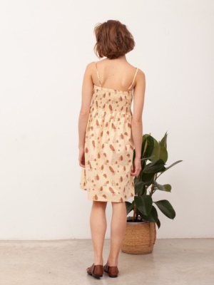 Vestido Nido de Abeja Beth Beige