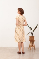 Vestido Abierto Cruzado cinturón Bruna Beige