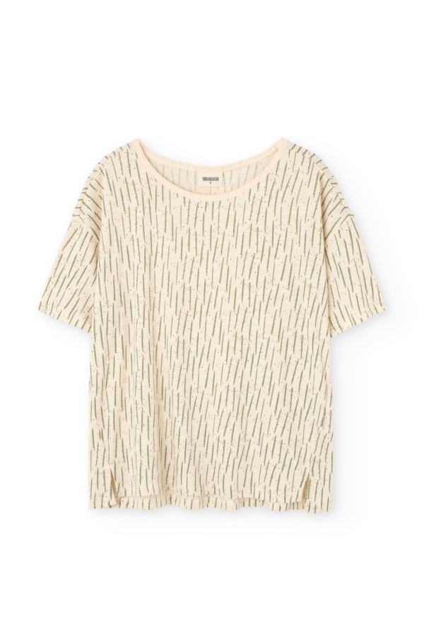 Camiseta fluida estampado verde