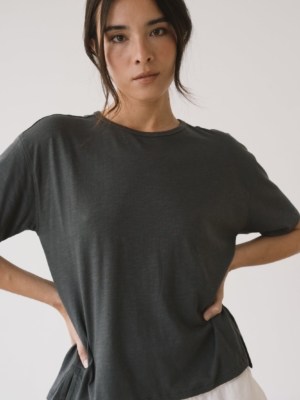 Camiseta fluida gris antracita