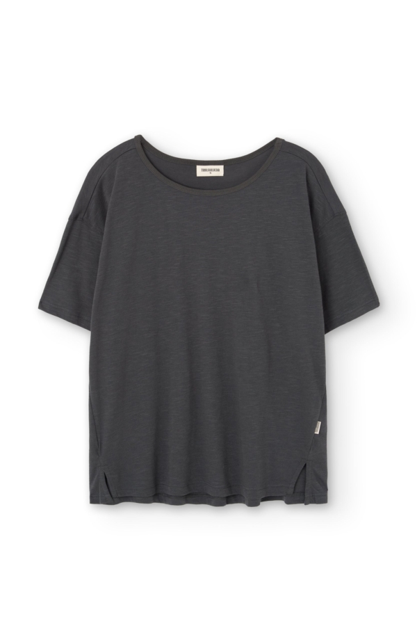 Camiseta fluida gris antracita