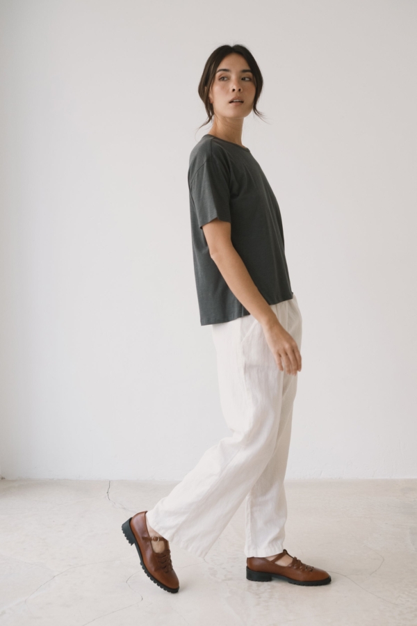 Camiseta fluida gris antracita