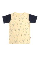 Camiseta unisex amarilla con estampado de ciervos