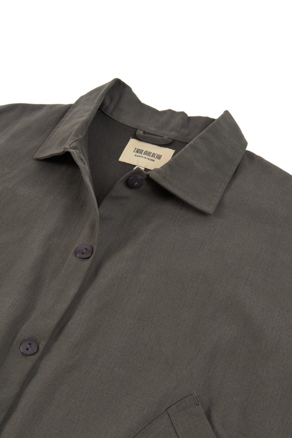 Chaqueta de sarga oversized gris