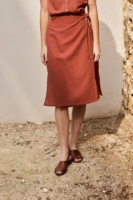 Falda Fely Rojo Rooibos de Lino y Algodón Orgánico