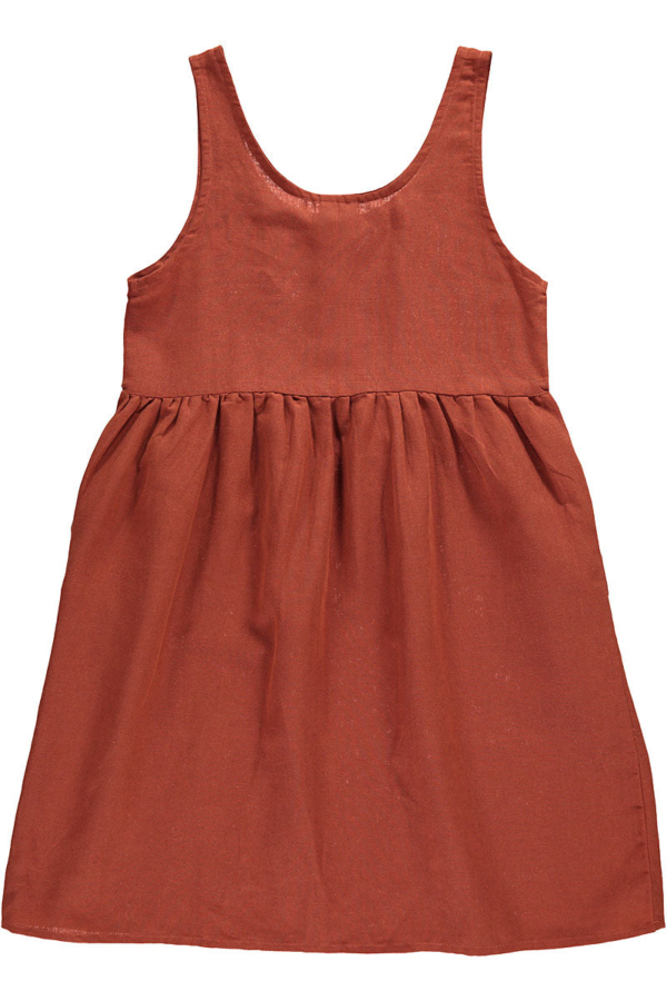 Vestido reversible Febe Rojo Rooibos de Algodón Orgánico