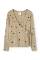 Camiseta Gina cruzada  beige lluvia sideral