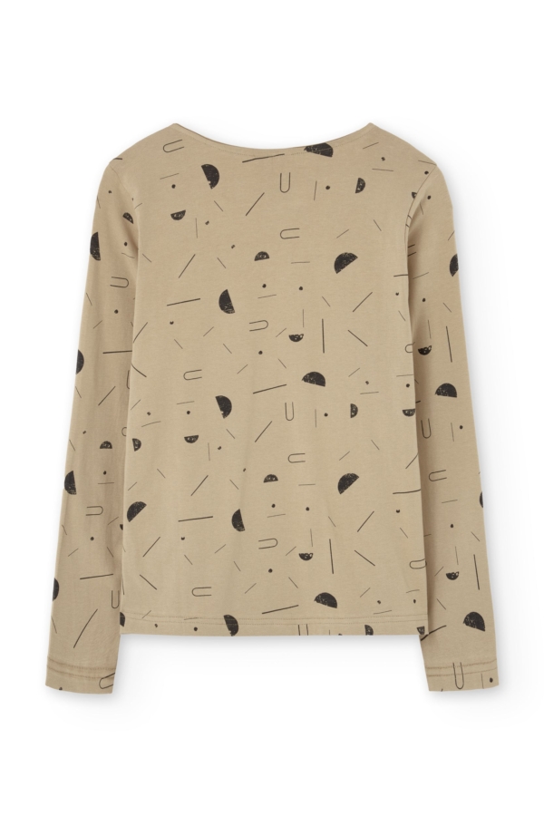 Camiseta Gina cruzada  beige lluvia sideral