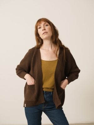 Chaqueta larga Giola marrón