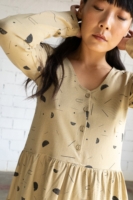 Vestido Giorgia manga ranglán beige lluvia sideral