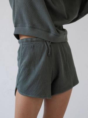 Pantalón corto Haiku Waffle en azul