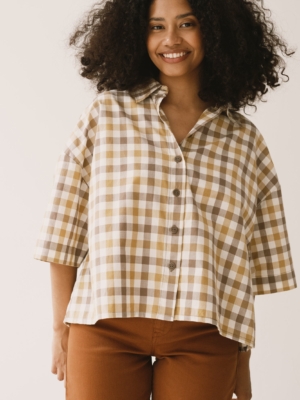 Camisa Hallow oversized vichy algodón orgánico