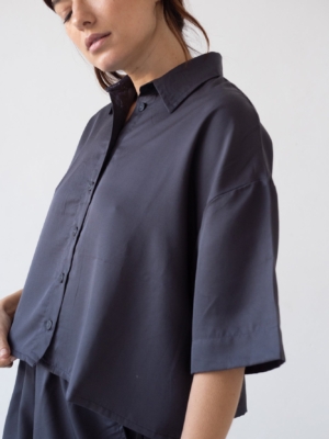 Camisa Hallow oversized Tencel negro