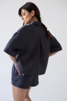 Camisa Hallow oversized Tencel negro