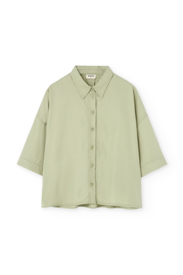 Camisa Hallow oversized Tencel verde jade