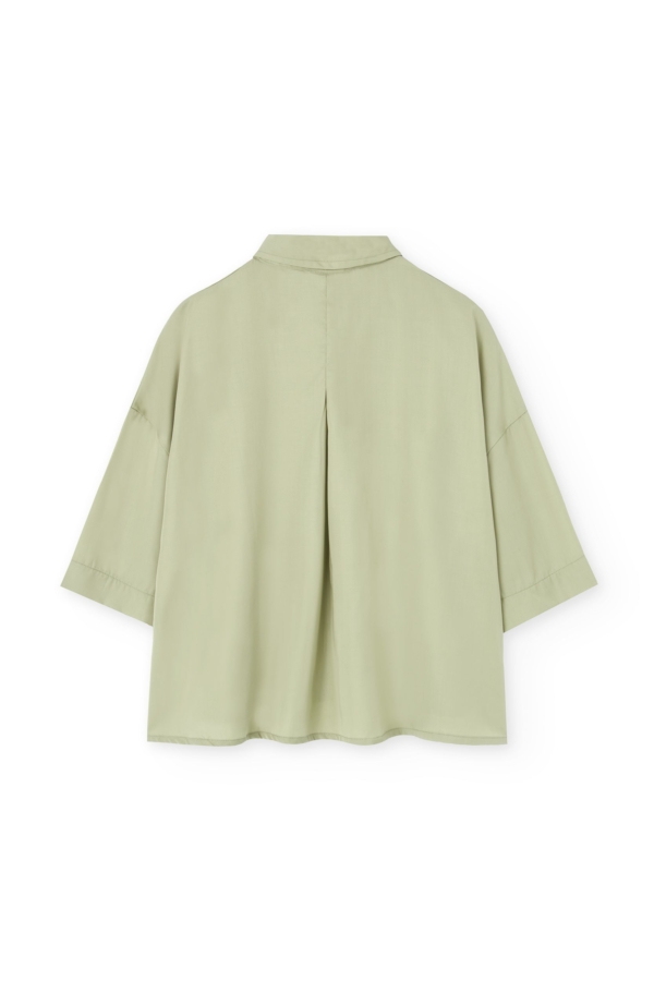 Camisa Hallow oversized Tencel verde jade
