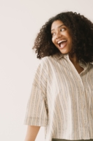 Camisa Hallow oversized Tencel estampado rastro