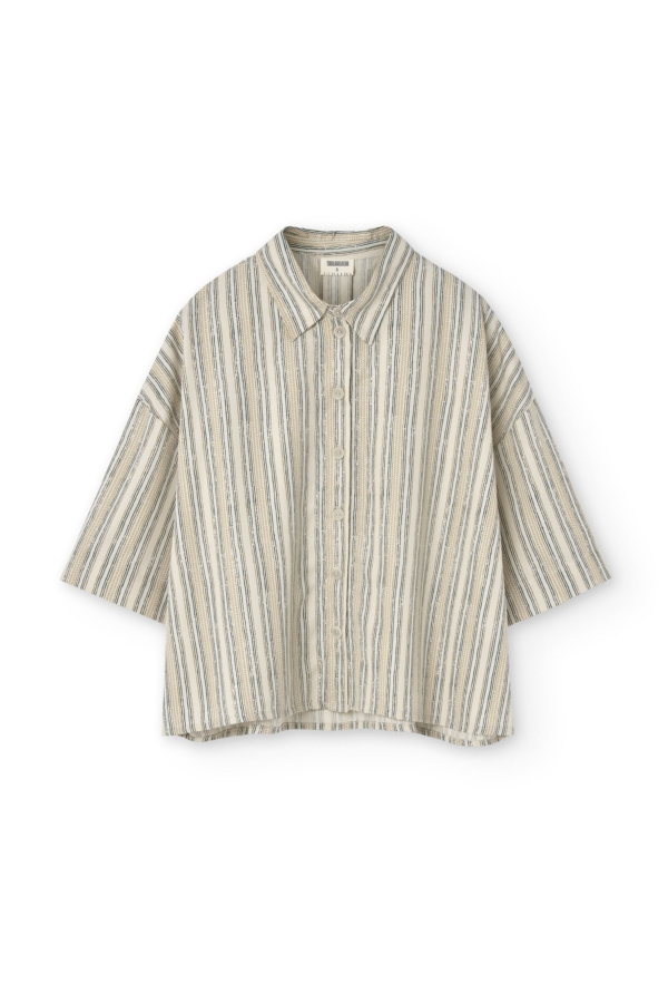 Camisa Hallow oversized Tencel estampado rastro