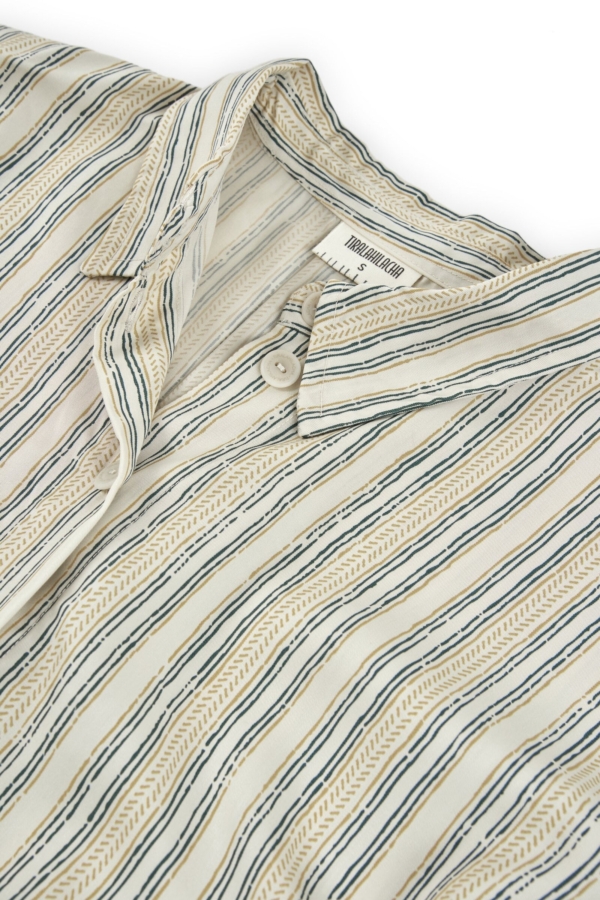 Camisa Hallow oversized Tencel estampado rastro