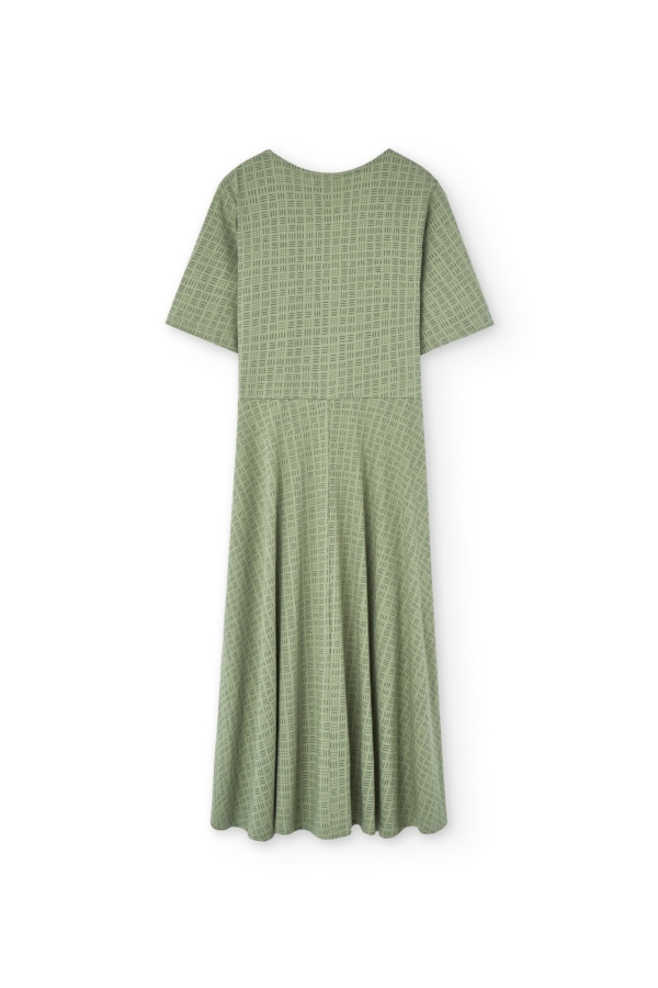 Vestido Helen cruzado verde mimbre