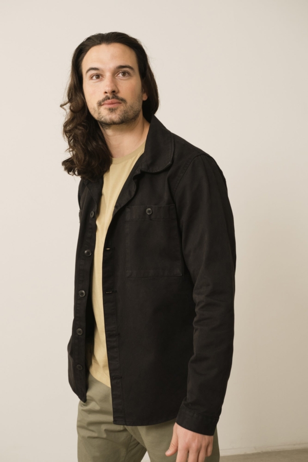 Sobrecamisa Worker Helmut Negro Algodón Orgánico