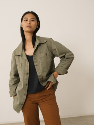 Sobrecamisa Worker Helmut Unisex Verde Algodón Orgánico