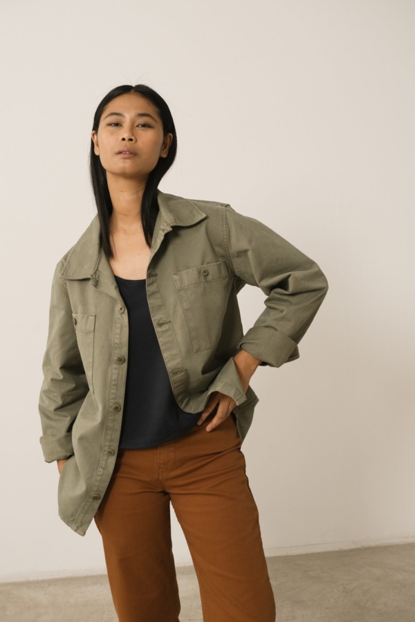 Sobrecamisa Worker Helmut Unisex Verde Algodón Orgánico