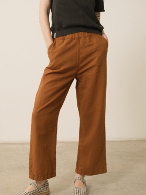 Pantalón Henna Oversized Lino Teja