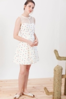 Vestido evasé Isadora de popelín estampado marinero.