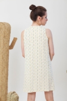 Vestido evasé Itati estampado de triángulos.