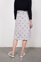 Falda plisada Lamar gris estampado