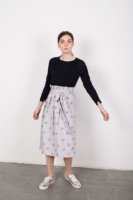 Falda plisada Lamar gris estampado