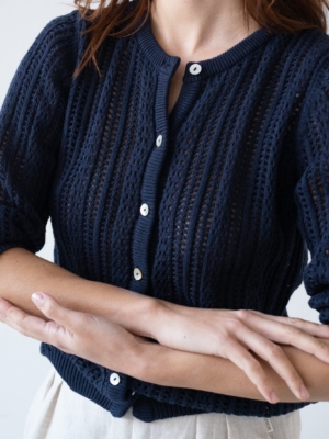 Cardigan Calado Bibi Azul