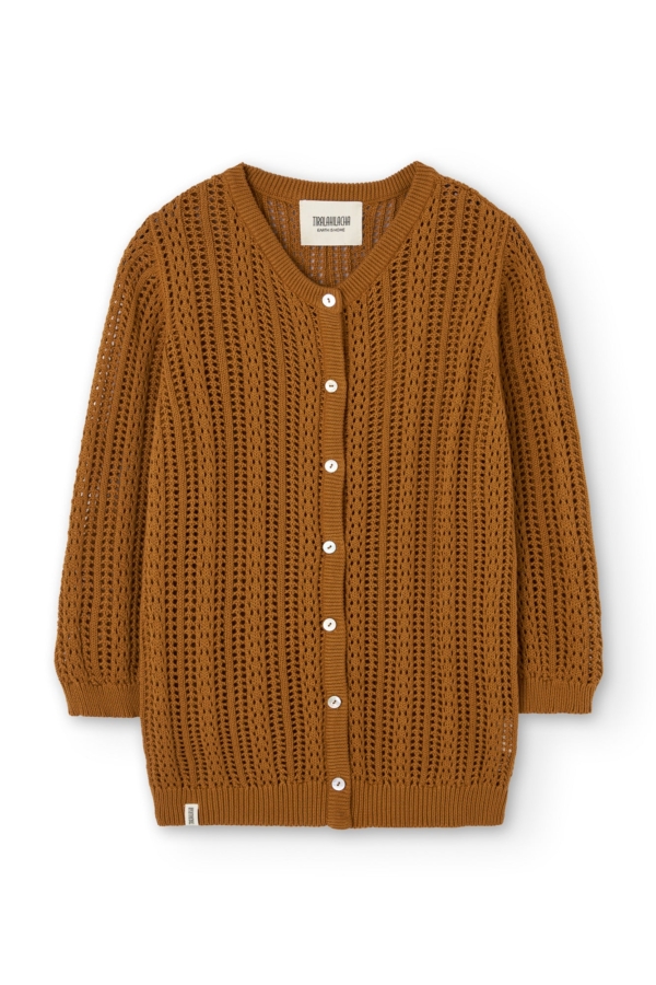 Cardigan Calado Bibi Terracota