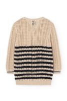 Cardigan Calado Bibi Beige Bicolor