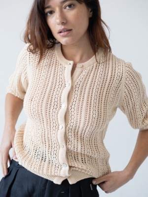 Cardigan Calado Bibi Beige