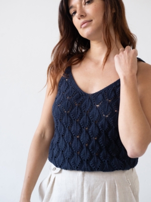 Tank Top Basile calado Azul