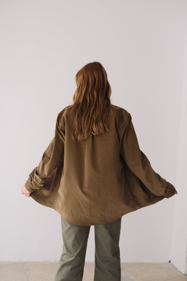 Camisa micropana unisex marrón