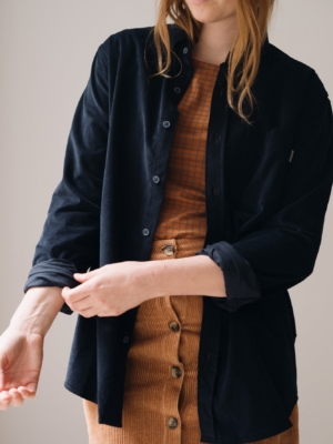 Camisa micropana azul marino